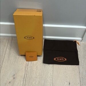 Tod's Orange Box with brown Dust Bag